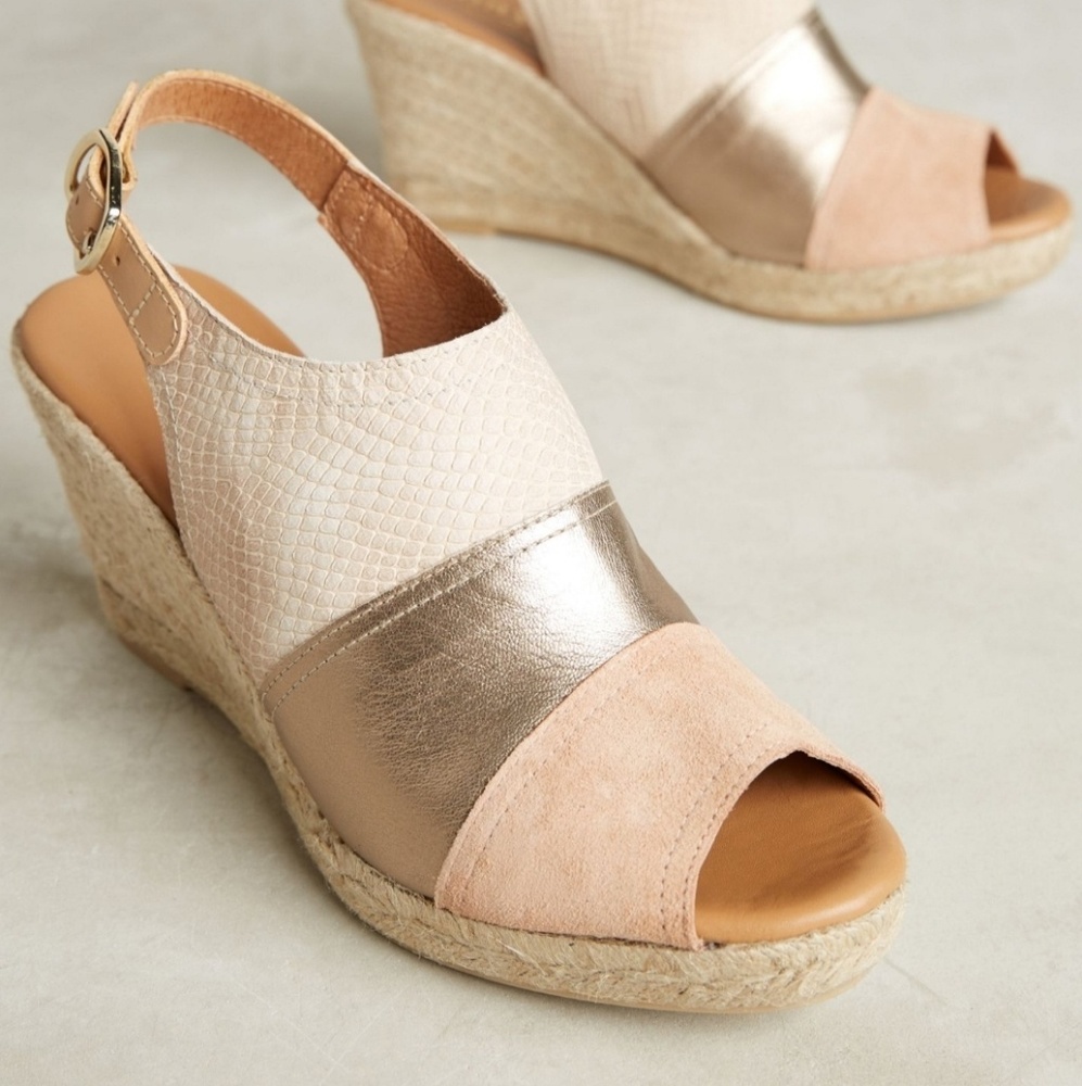 Anthropologie Maypol Colorblock Espadrille Wedges